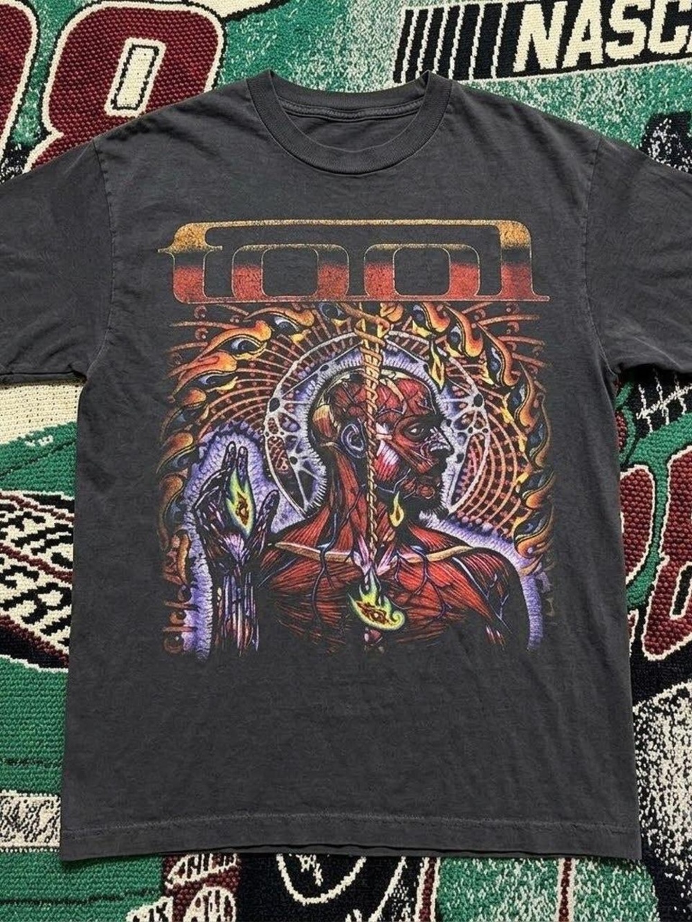 Gildan Charcoal Band Tee with Multicolor Anatomical Print